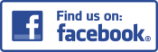 Facebook Logo with text "Find us on Facebook"